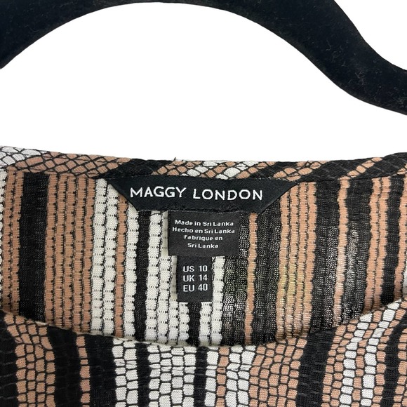 Maggie London Textured Stripe Long Sleeve Crop Top Size US 10 - Picture 3 of 5